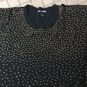 Cable and Gauge Black Long Sleeved Seeater with tiny gold studs!